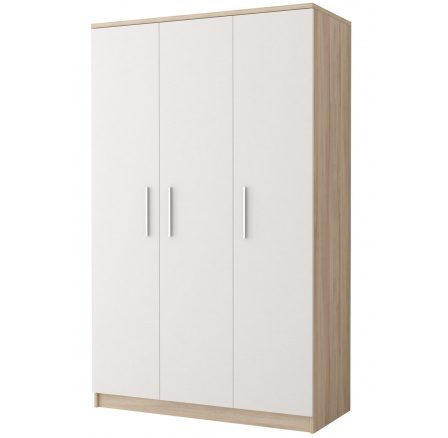 Šatní skříň 3D OMEGA III - 19, Dub Sonoma/Bílá