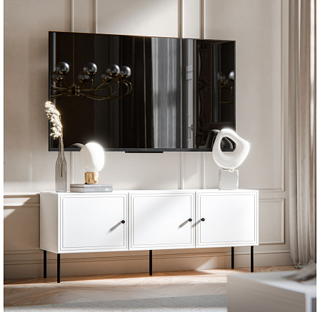 TV komoda PALAZZO BIS 150 3D, bílá TV komoda PALAZZO BIS 150 3D, bílá