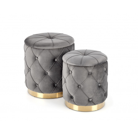 Taburet POLLY sada, šedý Velvet