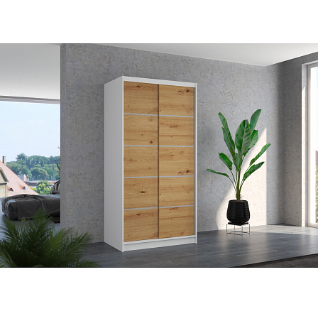 Posuvná skříň RIVA 100 Bílá+Artisan