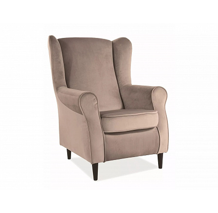 Křeslo BARON Velvet, béžový Bluvel 28/wenge