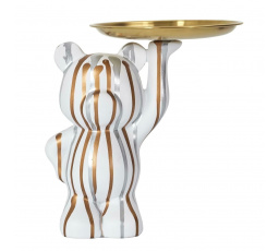 Figurka Medvídek s tácem na ukládání bílá