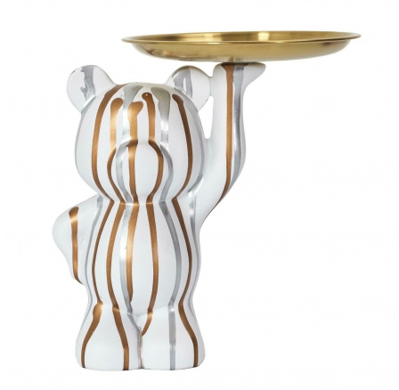 Figurka Medvídek s tácem na ukládání bílá Figurka Medvídek s tácem na ukládání bílá