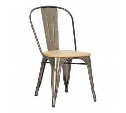 Židle Paris Wood kovová borovice přírodní