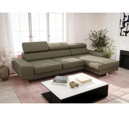 Rohová sedací souprava MILANO MINI přírodní kůže - Olivová kůže, pravá