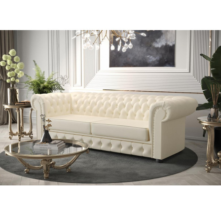 Sofa MANCHESTER III 218 cm přírodní kůže - Pohovka s funkcí spaní, Kůže F-1