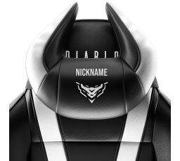 Polštář opěrka hlavy  X-Horn s personalizovanou výšivkou, černo-bílá