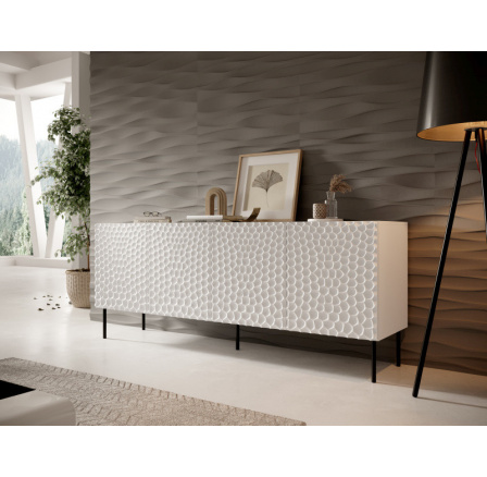 Komoda HOLE 190, bílá matná/bílá matná