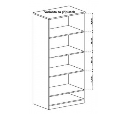 Dodatkové police do skříně Tadeusz T7, Dub Stoletý