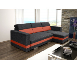 Rohová sedací souprava Rimini P černá/oranžová