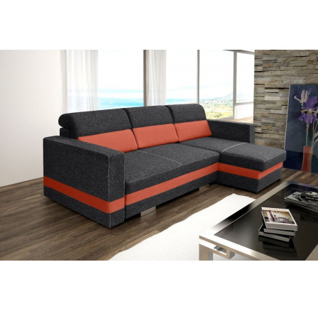 Rohová sedací souprava Rimini P černá/oranžová