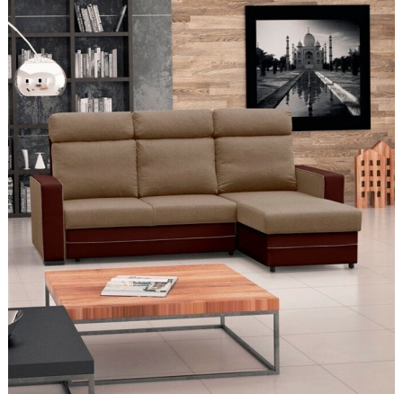 Rohová sedací souprava Maxim P sv.hnědá/EKO hnědá