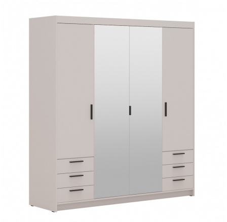 Skříň Enja 4D6S se zrcadlem písková béžová