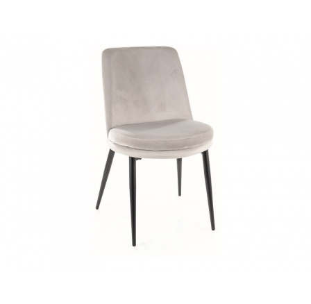 Jídelní židle KAYLA VELVET, světle šedý Bluvel 03/černý mat Jídelní židle KAYLA VELVET, světle šedý Bluvel 03/černý mat