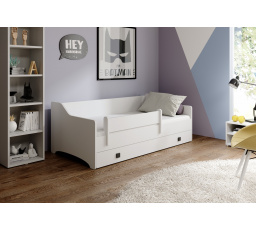 Postel s matrací NAOMI 160x80 Bílá+Šedá