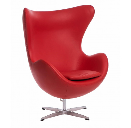 Křeslo Vejce červená kůže 65 Premium