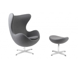 Křeslo Vejce s podnožkou kašmír 42 světle šedá Premium
