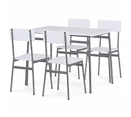 Jídelní set s 4 židlemi, 110x70x76cm, mdf AUT-O2156 WT
