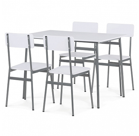 Jídelní set s 4 židlemi, 110x70x76cm, mdf AUT-O2156 WT Jídelní set s 4 židlemi, 110x70x76cm, mdf AUT-O2156 WT