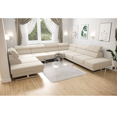 Rohová sedací souprava EMPORIO MAX I 300X350X220 - pravá, béžová
