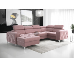 Rohová sedací souprava ORION MAX III s funkcí spaní 165x320x185 cm - růžová, pravá
