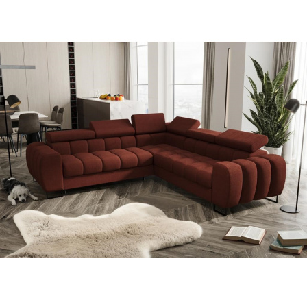 Rohová sedací souprava ASPEN MAX 260x260 cm - cihlová , pravá