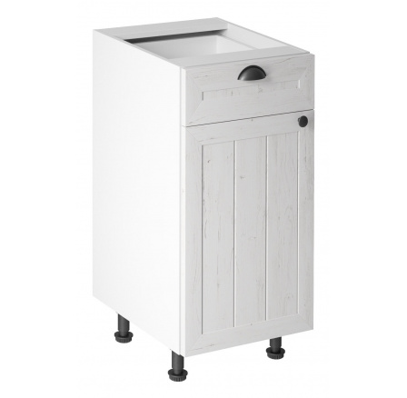 Kuchyňská dolní skřínka - PROWANSJA D40S1 - Levá, Bílá/Borovice Andersen