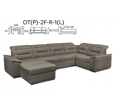 Rohová sedací souprava EXCLUSIVE OT(P)-2F-R-1(L)