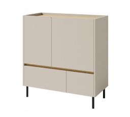 Komoda LUCA LC 9, Béžově-písková/Dub olejovaný