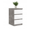 Komoda SIMPLICITY 237, Beton/Bílý lesk