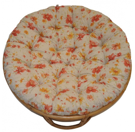 Polstr na křeslo papasan 115 cm motiv květiny
