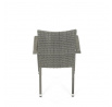 Zahradní židle, kov, polyratan, šedá, AZC-S2114 GREY