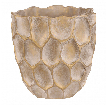 Obal betonový - vzor buněk, vel. L, béžovo-zlatý