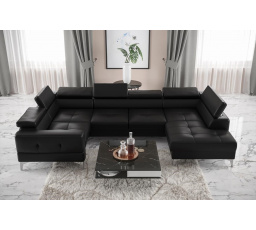Rohová sedací souprava TOSCANIA MAX I 170x350x185 cm - černá eko kůže , levá
