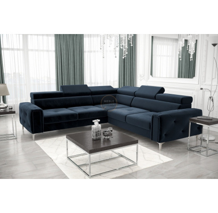 Rohová sedací souprava ORION I s funkcí spaní 255×255 cm - modrá, pravá