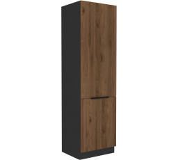 Kuchyňská skříň MONZA - 60 DK-210 2F, Černá mat/Ořech