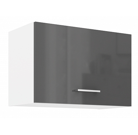 Horní skříňka SOLA - 60 OK-40 1F, Bílá/Šedý Lesk