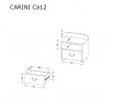 Noční stolek CARINI - CA12, světlý grafit/bílá briliantová/dub nash