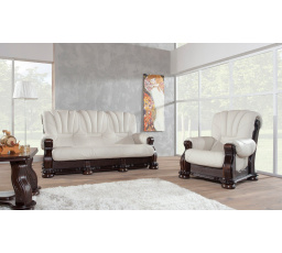 Kožená sedací souprava Ceylan 3N+1+1 bílá