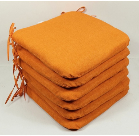 Sedák 40x40 cm látka oranžový melír - set 6 kusů