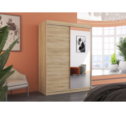 Posuvná skříň se zrcadlem JORDI 150 Sonoma+Sonoma