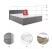 Postel PANAMAX s matrací, 140x200 cm, Grafit