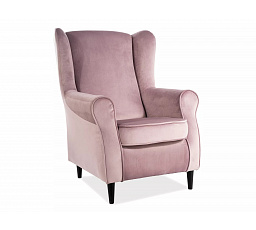 Křeslo BARON Velvet, starorůžový Bluvel 52/wenge