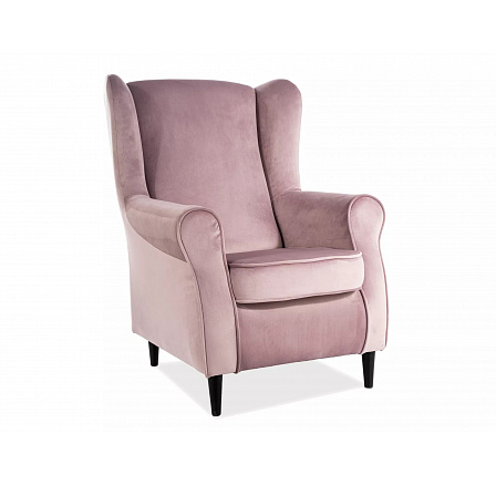 Křeslo BARON Velvet, starorůžový Bluvel 52/wenge