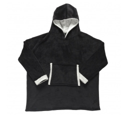 Zateplená mikina s kapsou/ snuddie černá