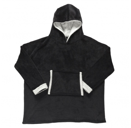 Zateplená mikina s kapsou/ snuddie černá