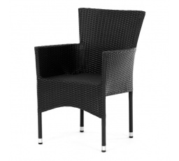 Zahradní židle, kov, polyratan, černá, AZC-S2117 BK