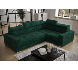 Rohová sedací souprava s funkcí spaní MARGO II 270X197 - zelená , pravá