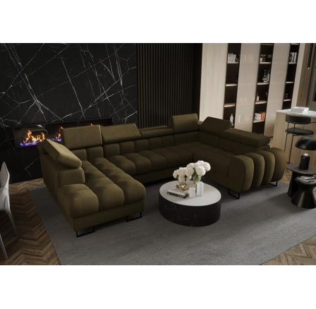 Rohová sedací souprava ASPEN MAX II 195x350x170 cm - pravá, olivová