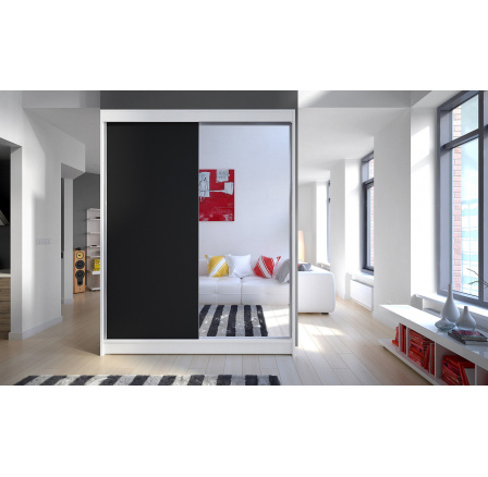 Šatní skříň CAMILA I 150, Bílá/Černá Šatní skříň CAMILA I 150, Bílá/Černá